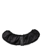 Dolce & Gabbana Black Fur Shawl Neck Wrap Cover Collar Scarf - Eljoys Fashion 