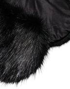 Dolce & Gabbana Black Fur Shawl Neck Wrap Cover Collar Scarf - Eljoys Fashion 