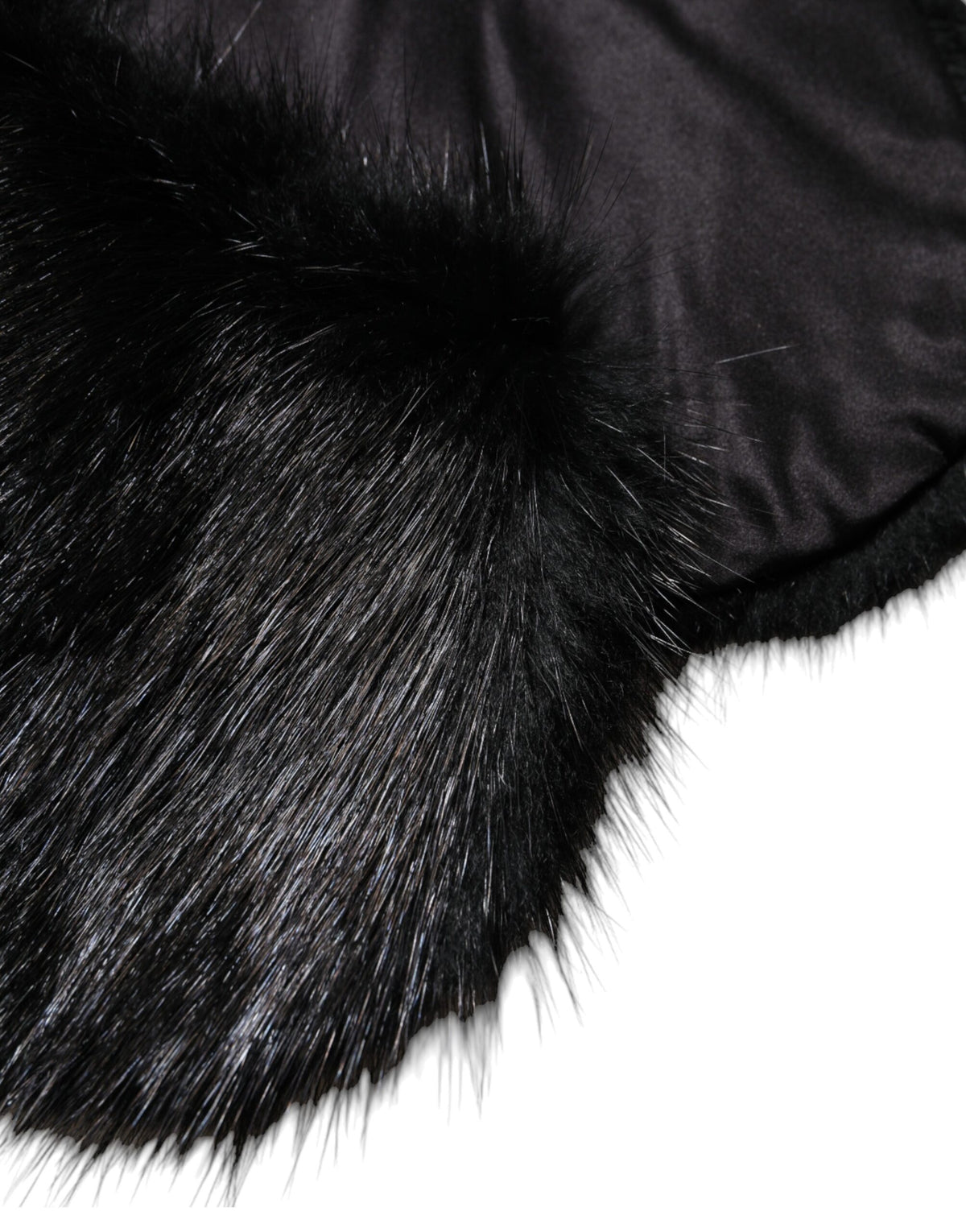 Dolce & Gabbana Black Fur Shawl Neck Wrap Cover Collar Scarf - Eljoys Fashion 