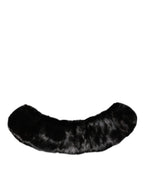 Dolce & Gabbana Black Fur Shawl Neck Wrap Cover Collar Scarf - Eljoys Fashion 
