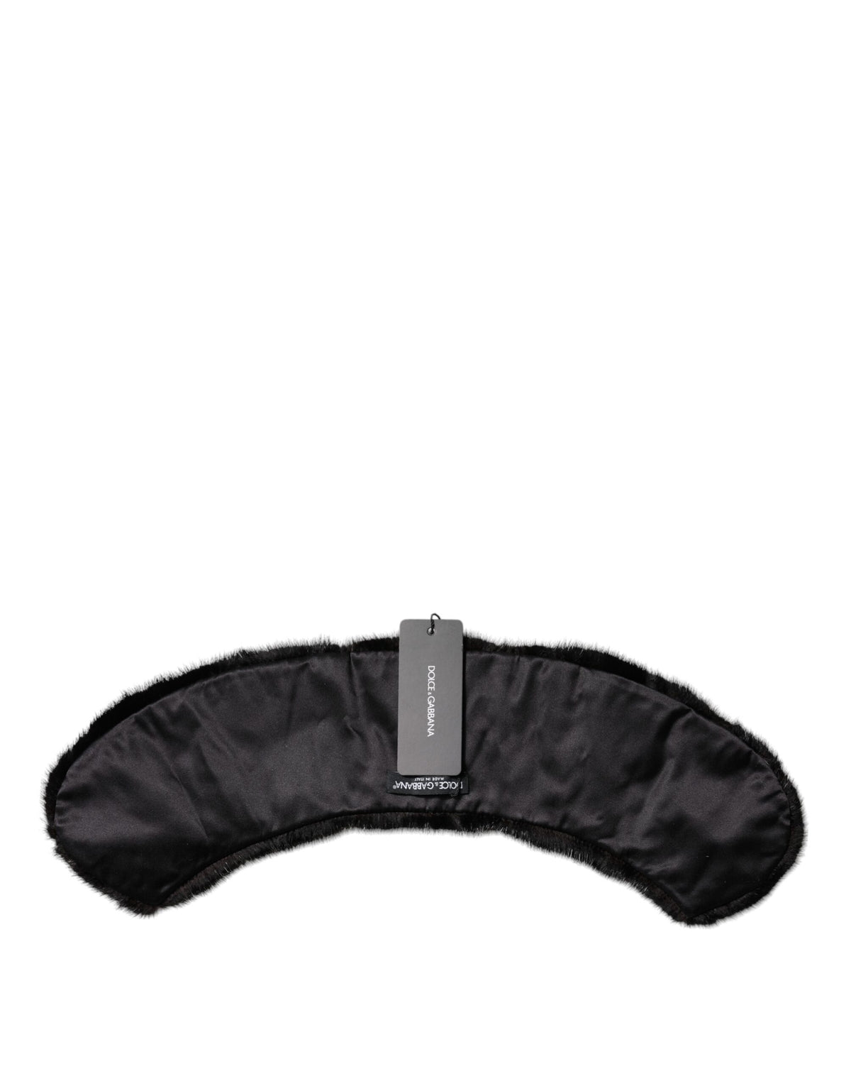 Dolce & Gabbana Black Fur Shawl Neck Wrap Cover Collar Scarf - Eljoys Fashion 