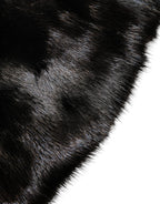 Dolce & Gabbana Black Fur Shawl Neck Wrap Cover Collar Scarf - Eljoys Fashion 