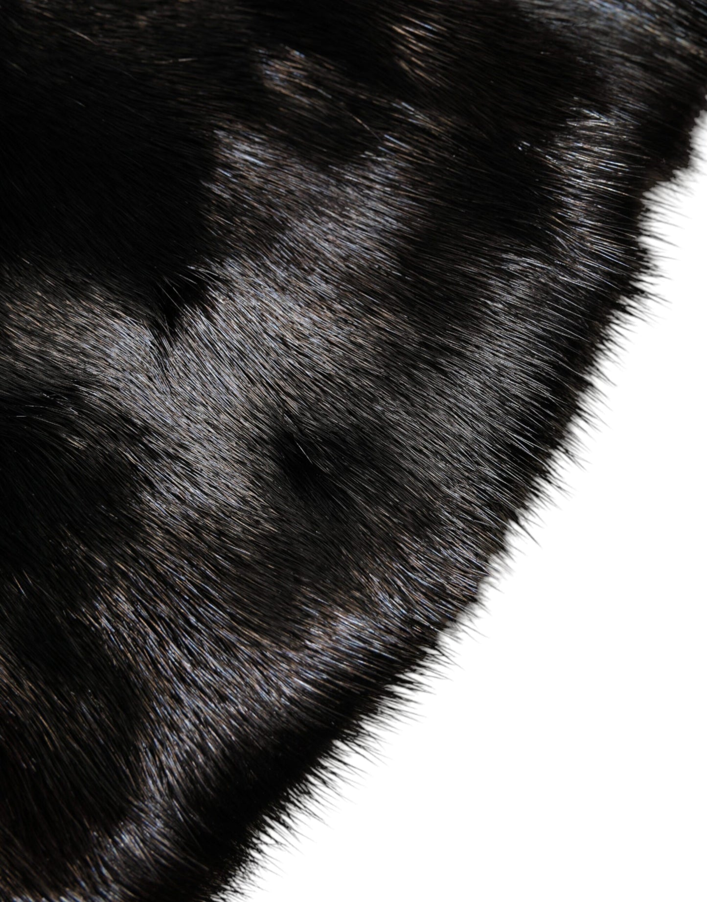 Dolce & Gabbana Black Fur Shawl Neck Wrap Cover Collar Scarf Dolce & Gabbana