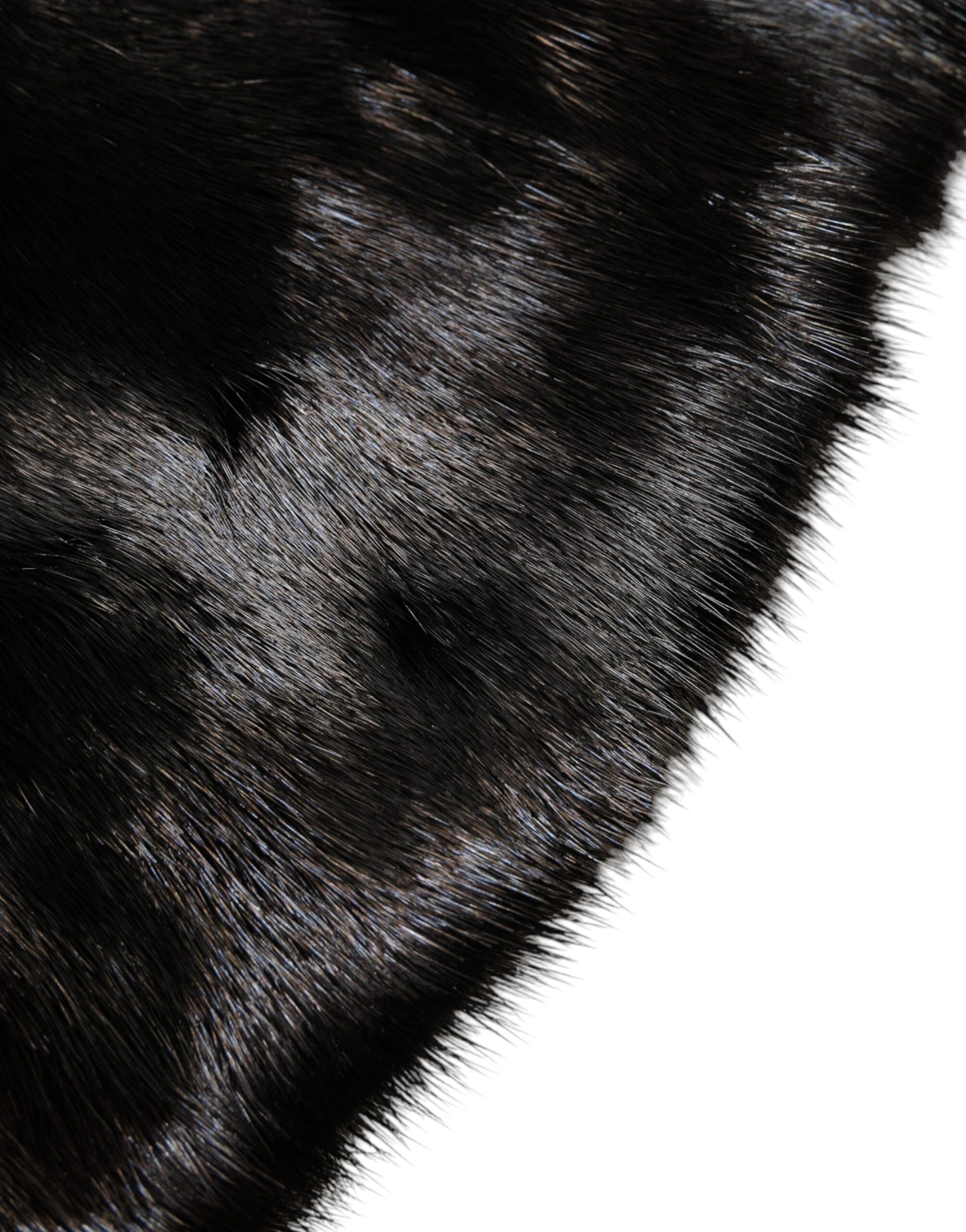 Dolce & Gabbana Black Fur Shawl Neck Wrap Cover Collar Scarf Dolce & Gabbana