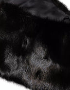 Dolce & Gabbana Black Fur Shawl Neck Wrap Cover Collar Scarf - Eljoys Fashion 