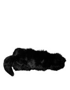 Dolce & Gabbana Black Fox Fur Neck Wrap Warmer Winter Scarf - Eljoys Fashion 