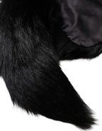 Dolce & Gabbana Black Fox Fur Neck Wrap Warmer Winter Scarf - Eljoys Fashion 