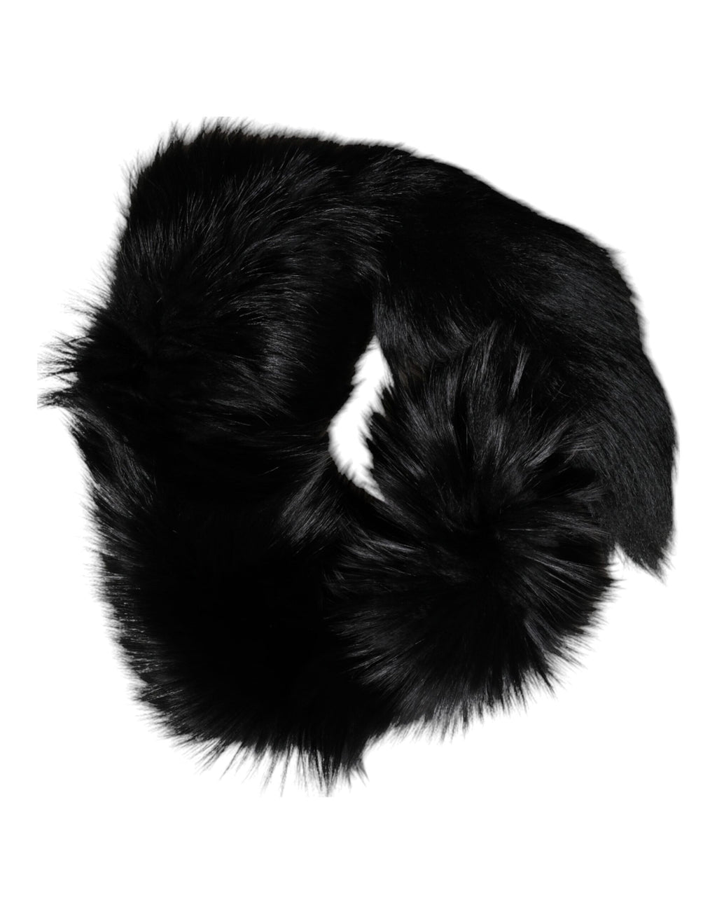 Dolce & Gabbana Black Fox Fur Neck Wrap Warmer Winter Scarf - Eljoys Fashion 