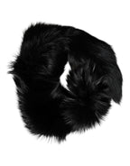 Dolce & Gabbana Black Fox Fur Neck Wrap Warmer Winter Scarf - Eljoys Fashion 