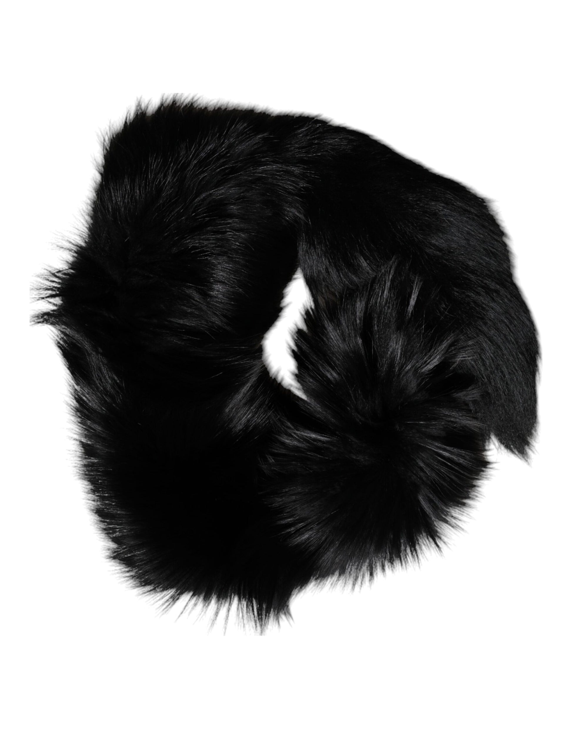 Dolce & Gabbana Black Fox Fur Neck Wrap Warmer Winter Scarf Dolce & Gabbana