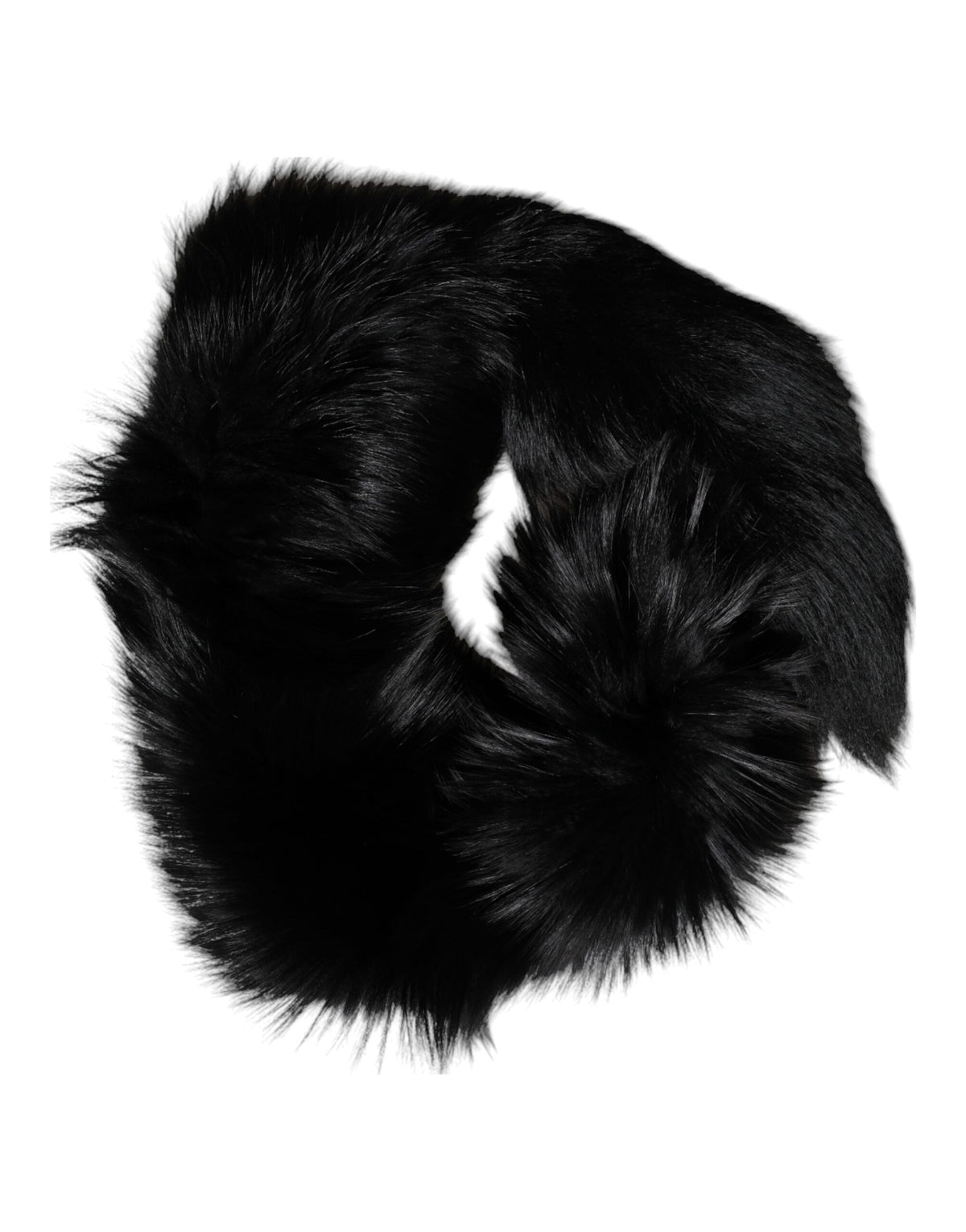 Dolce & Gabbana Black Fox Fur Neck Wrap Warmer Winter Scarf - Eljoys Fashion 