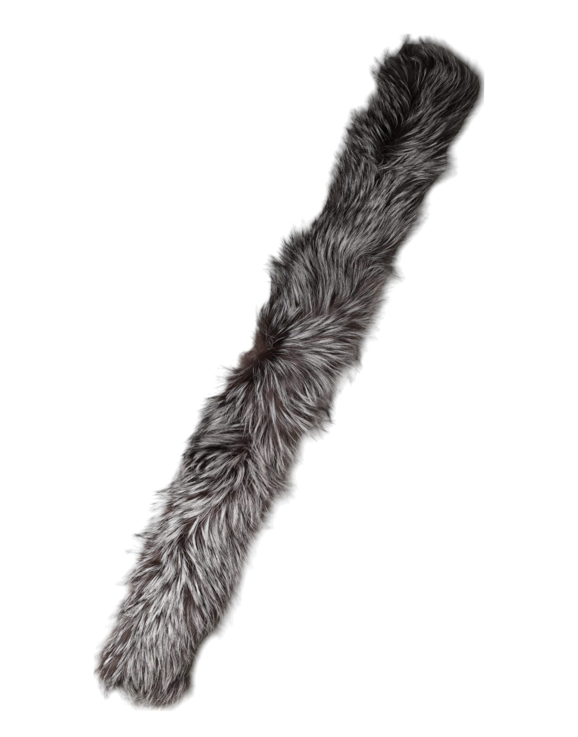 Dolce & Gabbana Gray Fox Fur Neck Wrap Warmer Winter Scarf Dolce & Gabbana