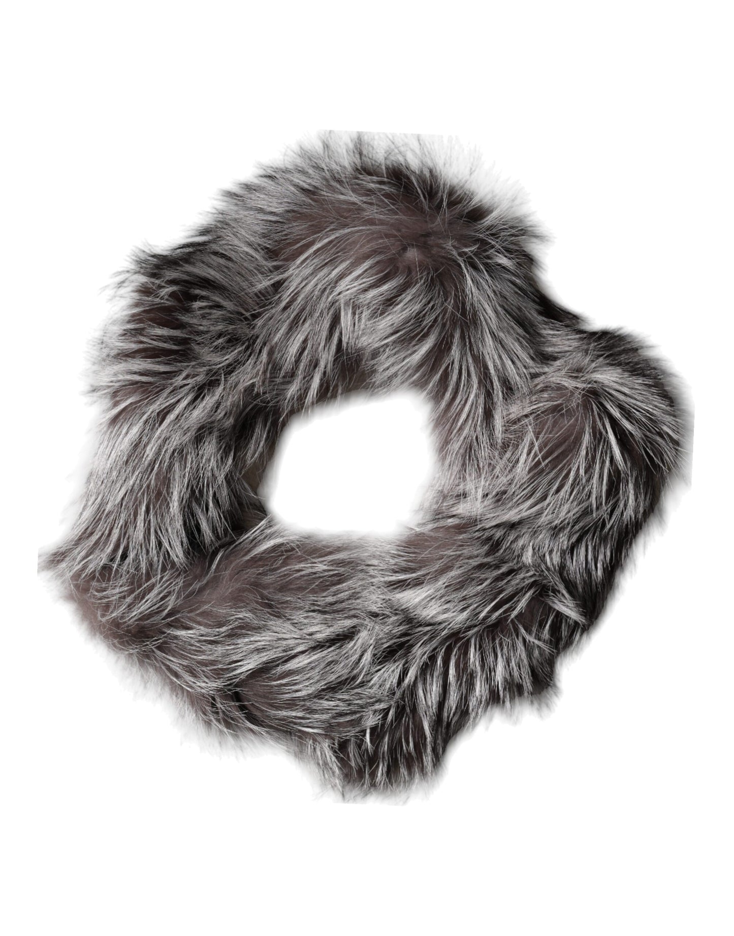 Dolce & Gabbana Gray Fox Fur Neck Wrap Warmer Winter Scarf Dolce & Gabbana