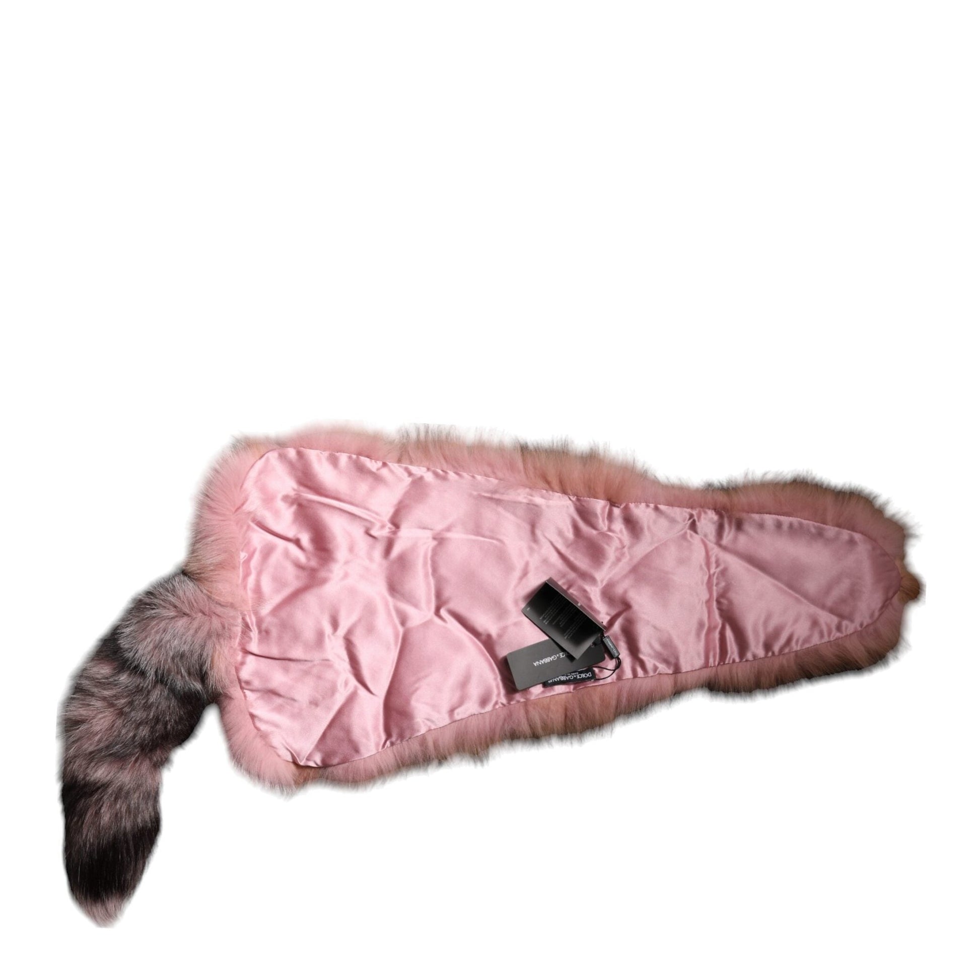 Dolce & Gabbana Pink Frost Fox Fur Neck Warmer Winter Scarf