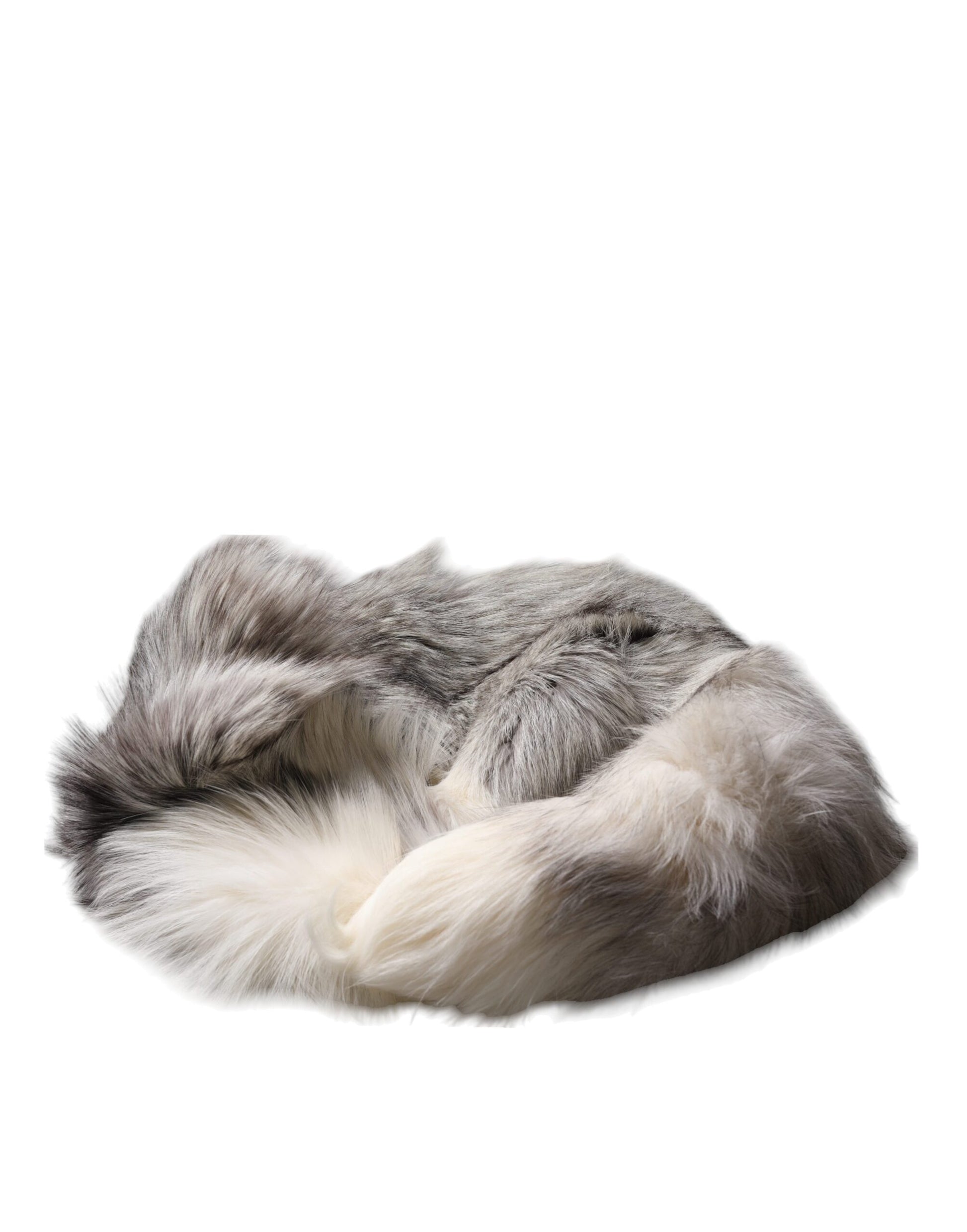 Dolce & Gabbana White Fox Fur Neck Wrap Warmer Winter Scarf Dolce & Gabbana