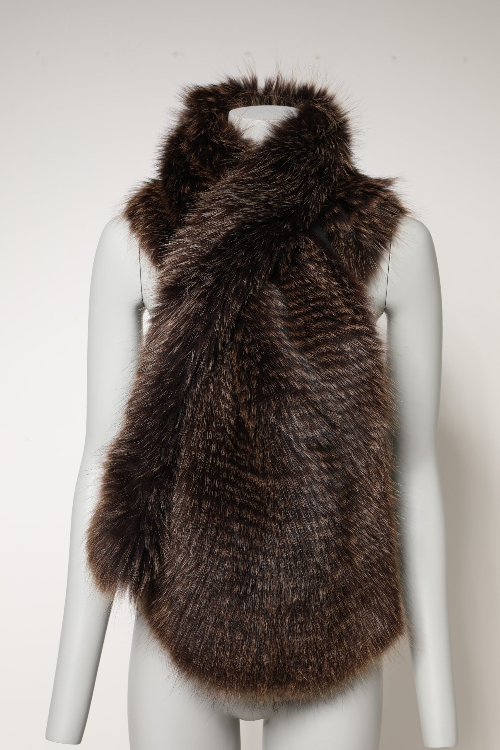 Dolce & Gabbana Brown Raccoon Fur Neck Warmer Winter Scarf Dolce & Gabbana