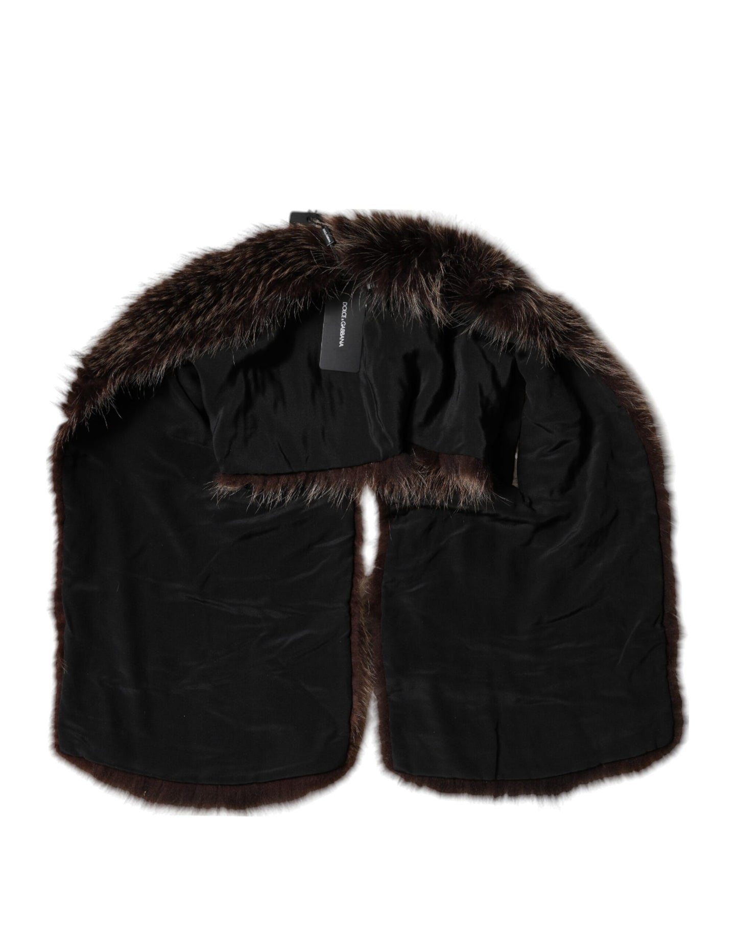 Dolce & Gabbana Brown Raccoon Fur Neck Warmer Winter Scarf Dolce & Gabbana