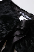 Dolce & Gabbana Black Lamb Fur Women Neck Warmer Winter Scarf - Eljoys Fashion 
