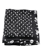 Dolce & Gabbana Black Floral Silk Square Wrap Shawl Scarf - Eljoys Fashion 