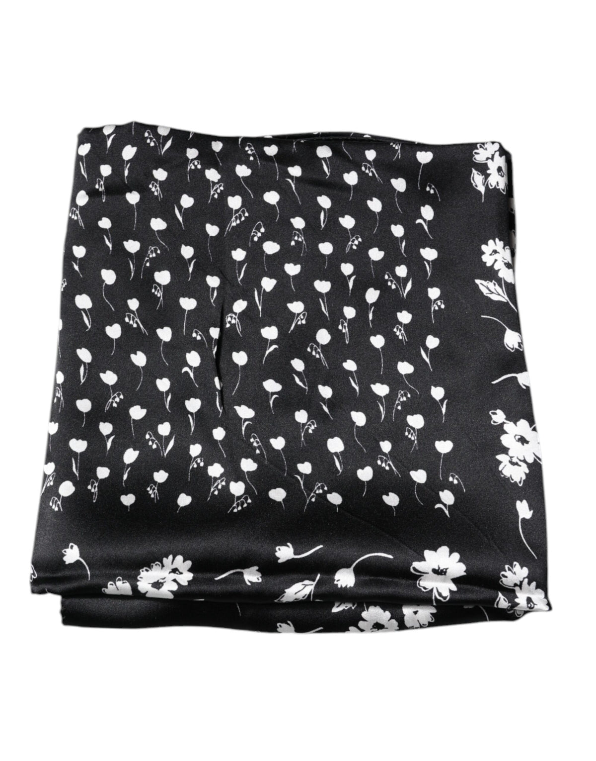 Dolce & Gabbana Black Floral Silk Square Wrap Shawl Scarf - Eljoys Fashion 
