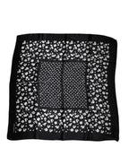 Dolce & Gabbana Black Floral Silk Square Wrap Shawl Scarf - Eljoys Fashion 