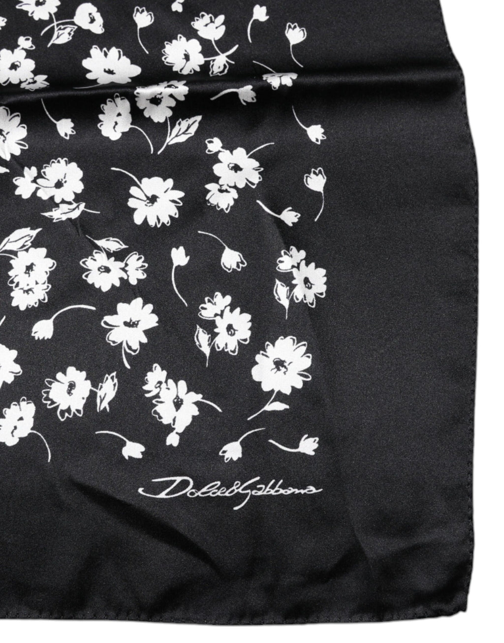 Dolce & Gabbana Black Floral Silk Square Wrap Shawl Scarf - Eljoys Fashion 