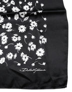 Dolce & Gabbana Black Floral Silk Square Wrap Shawl Scarf - Eljoys Fashion 