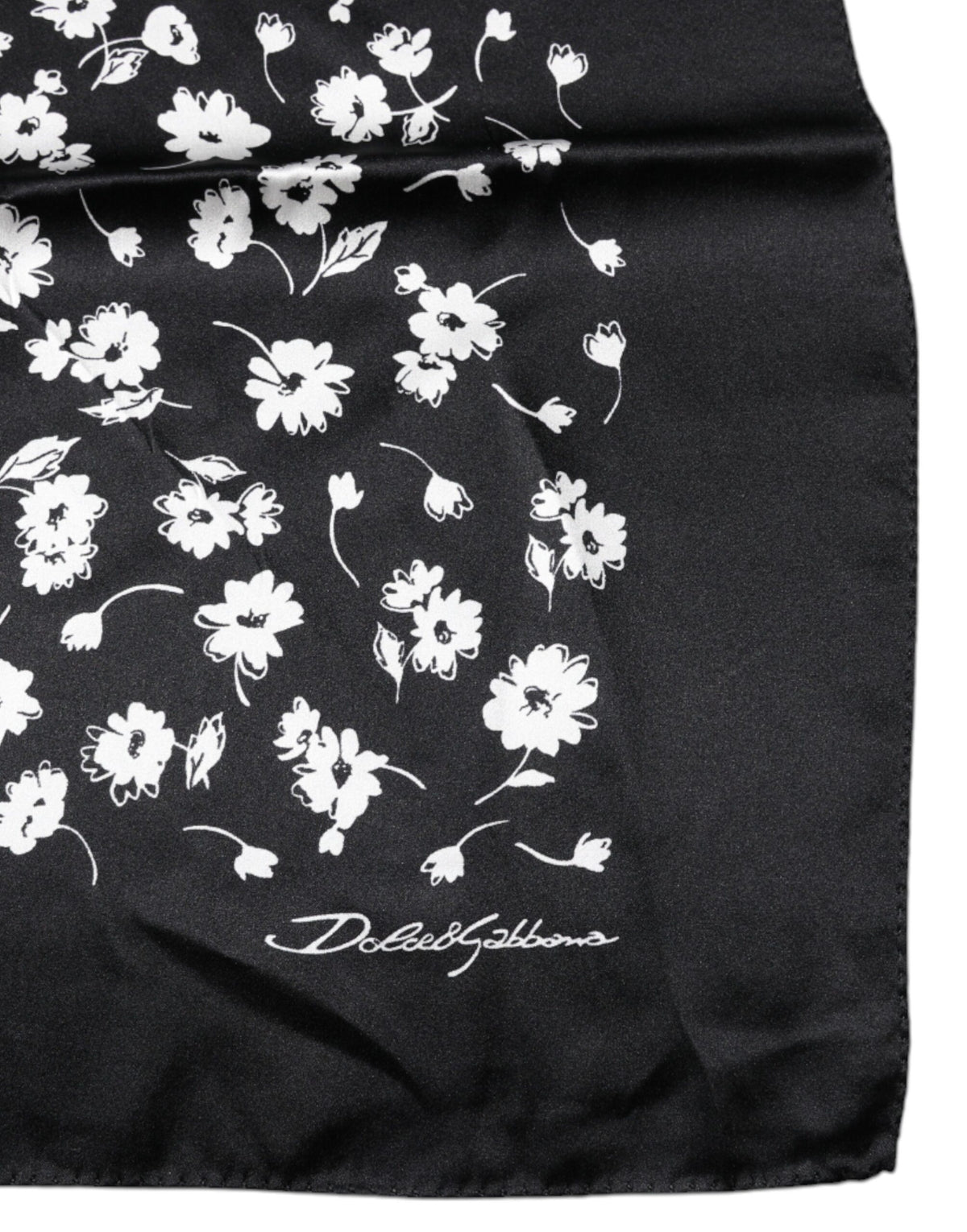 Dolce & Gabbana Black Floral Silk Square Wrap Shawl Scarf - Eljoys Fashion 
