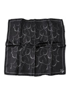 Dolce & Gabbana Black Patterned Silk Handkerchief Scarf - Eljoys Fashion 