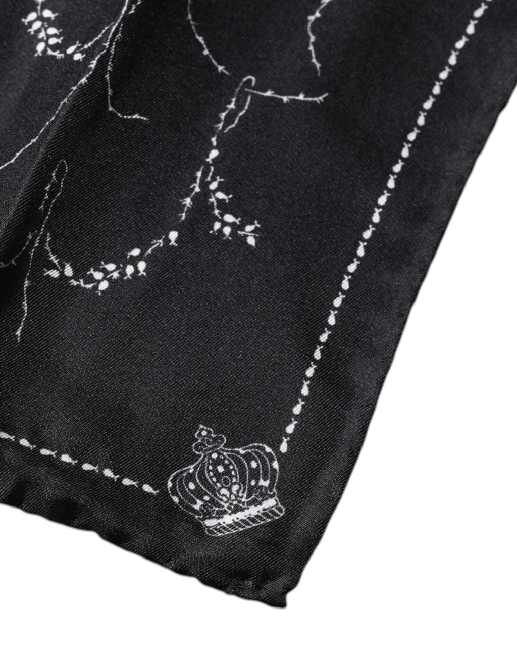 Dolce & Gabbana Black Patterned Silk Handkerchief Scarf - Eljoys Fashion 