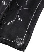 Dolce & Gabbana Black Patterned Silk Handkerchief Scarf - Eljoys Fashion 