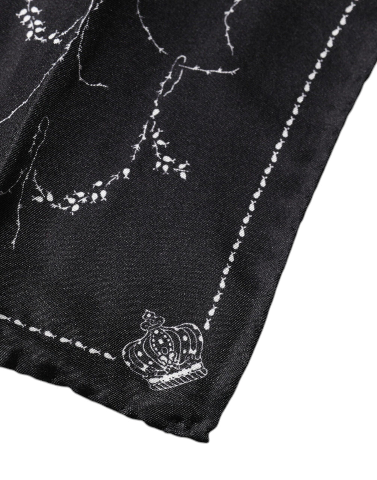 Dolce & Gabbana Black Patterned Silk Handkerchief Scarf - Eljoys Fashion 