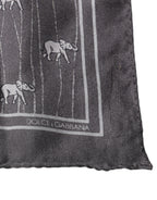 Dolce & Gabbana Brown Elephant Fantasy Handkerchief Scarf - Eljoys Fashion 