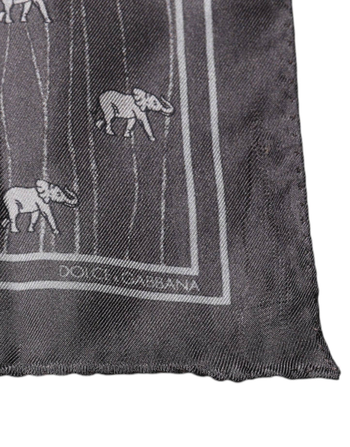 Dolce & Gabbana Brown Elephant Fantasy Handkerchief Scarf Dolce & Gabbana