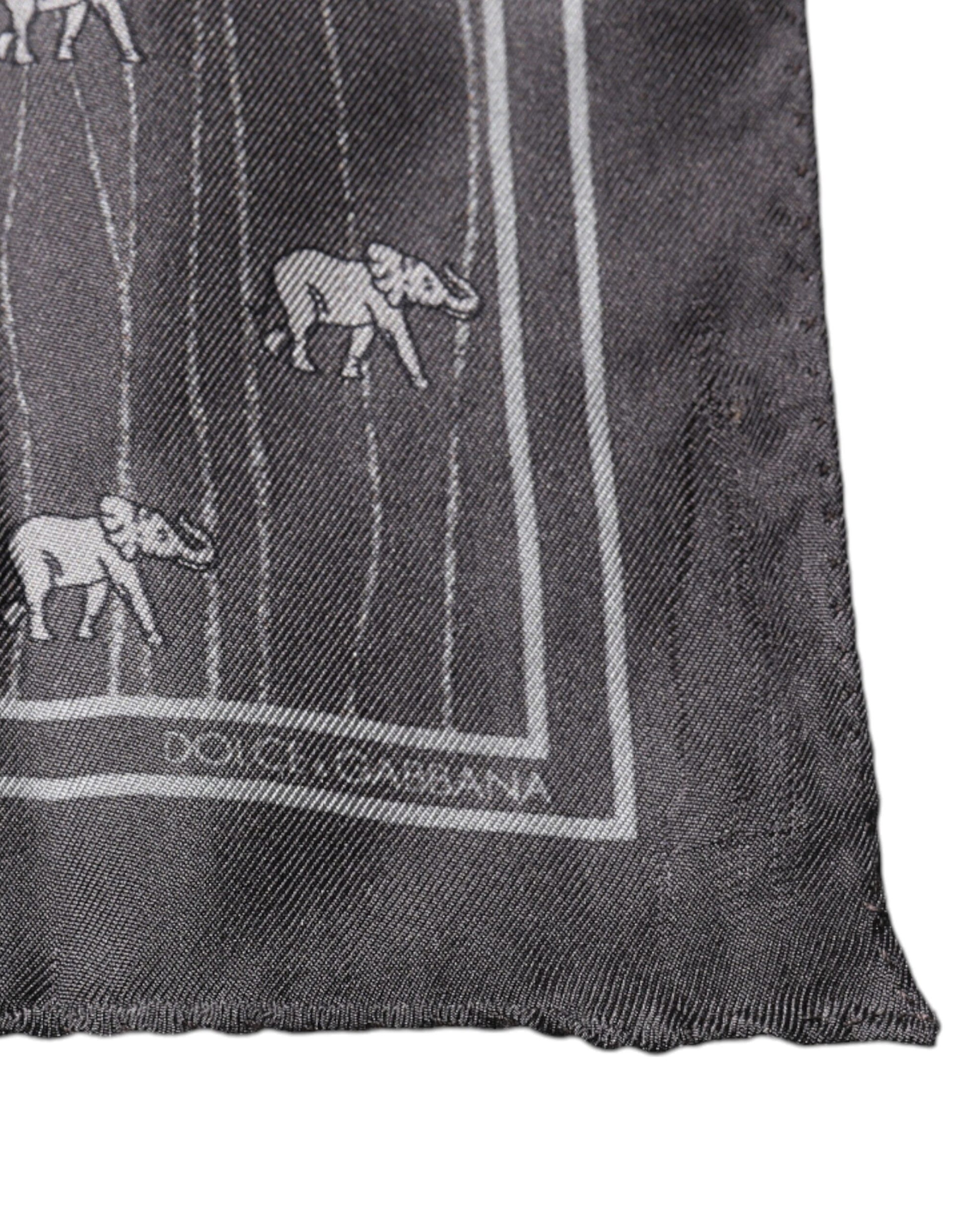 Dolce & Gabbana Brown Elephant Fantasy Handkerchief Scarf Dolce & Gabbana