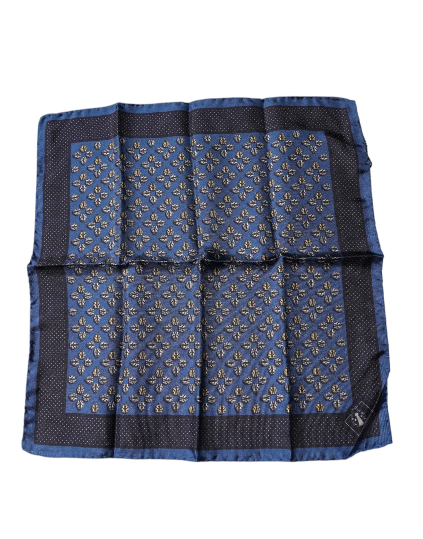Dolce & Gabbana Blue Lady Bug Silk Square Handkerchief Scarf Dolce & Gabbana