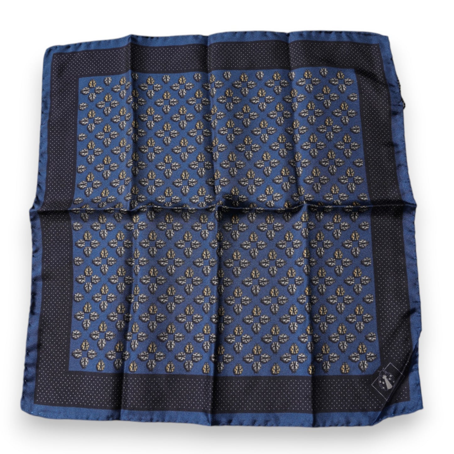 Dolce & Gabbana Blue Lady Bug Silk Square Handkerchief Scarf Dolce & Gabbana