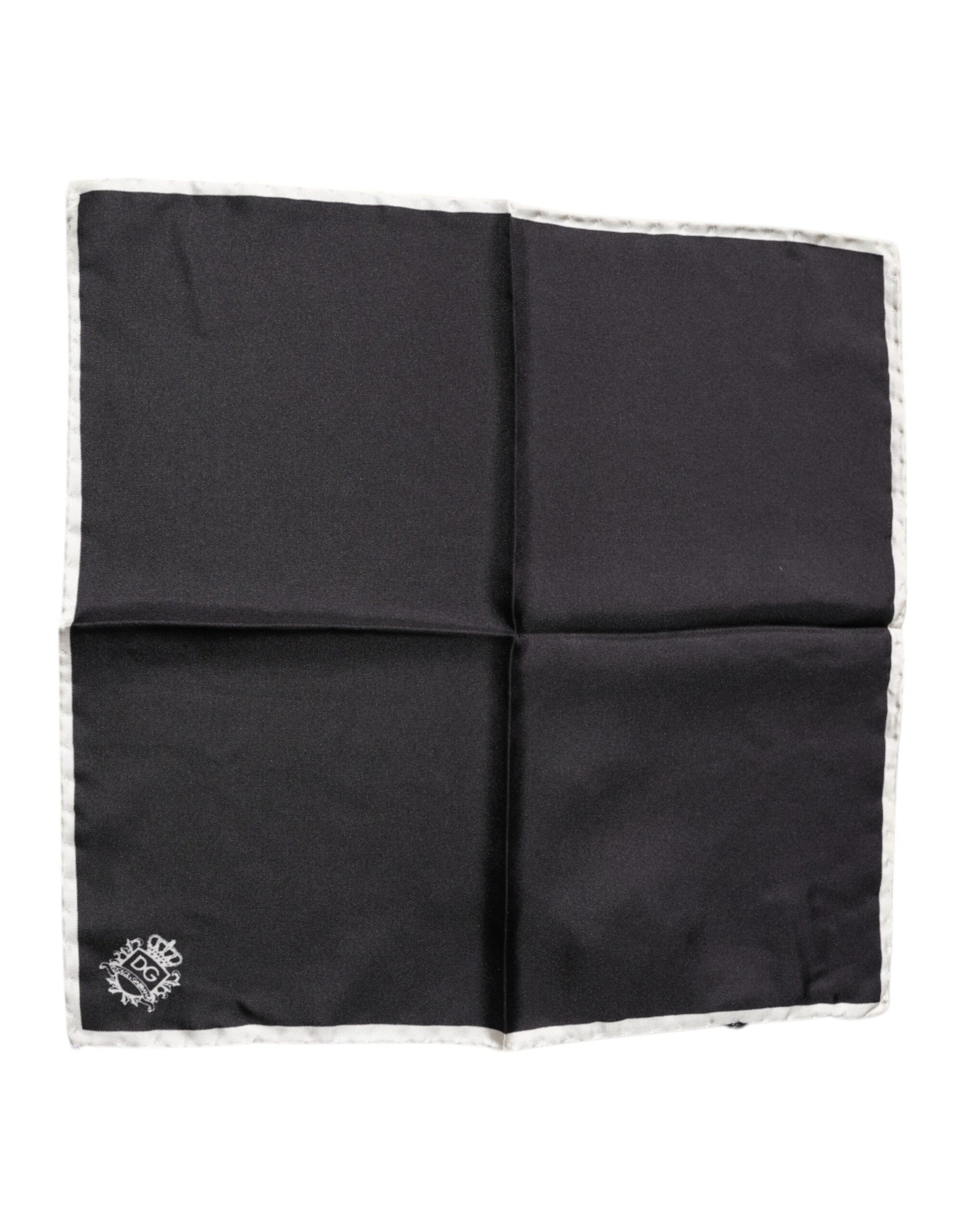 Dolce & Gabbana Black Crown Logo Square Handkerchief Scarf Dolce & Gabbana
