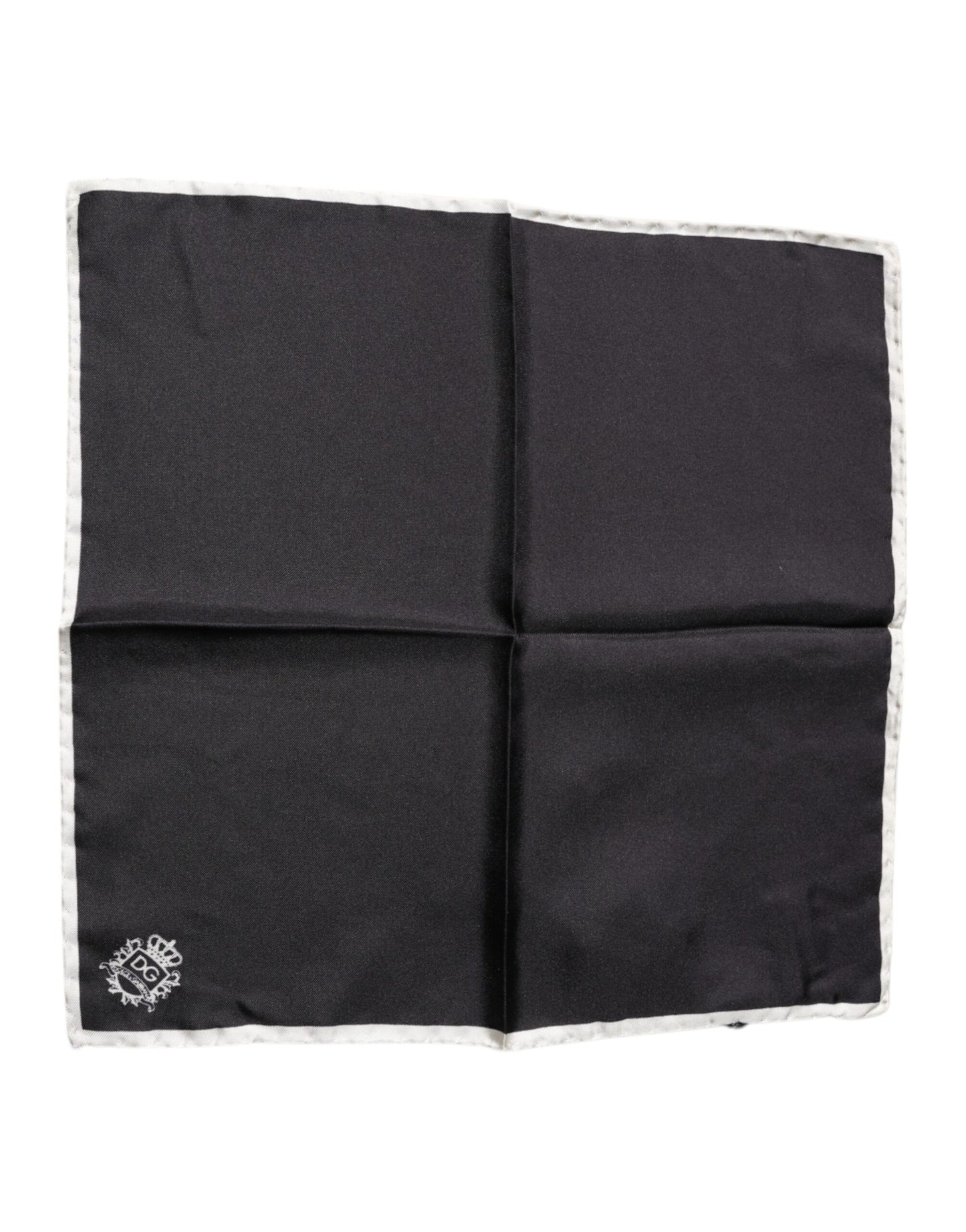 Dolce & Gabbana Black Crown Logo Square Handkerchief Scarf Dolce & Gabbana