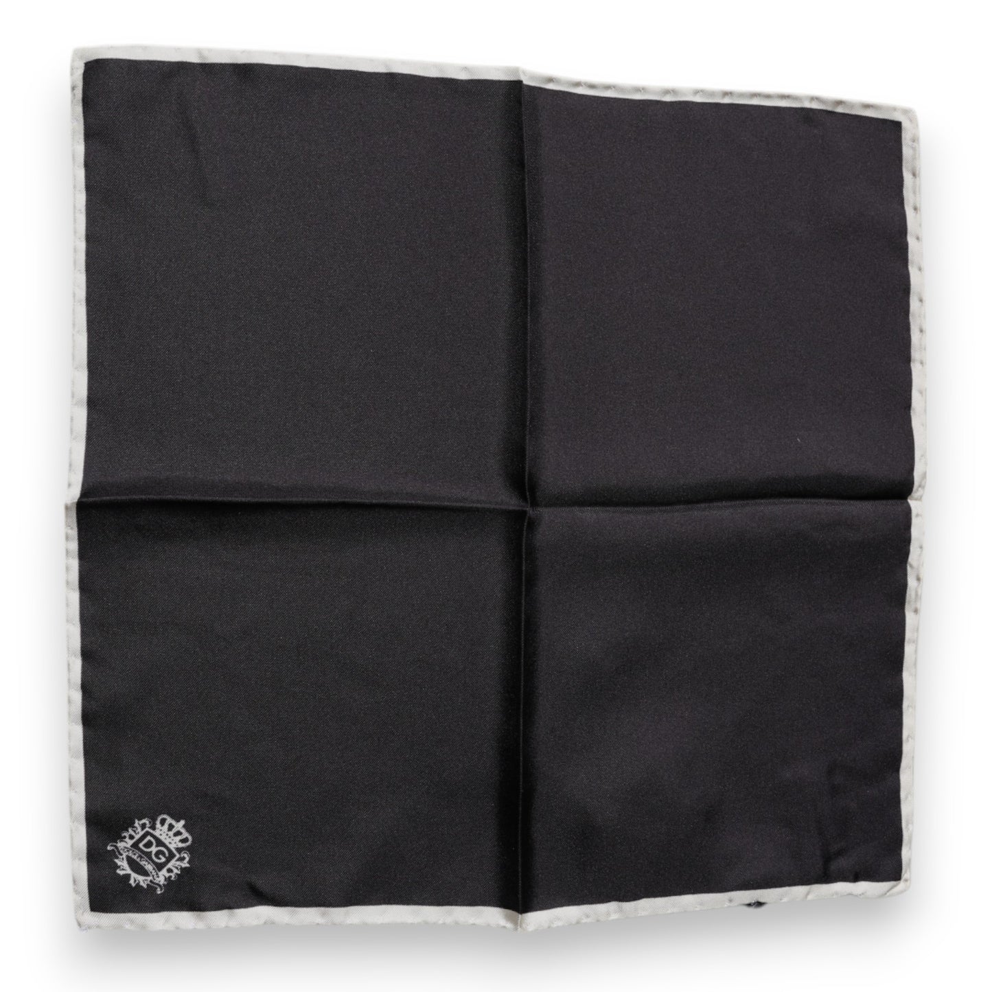 Dolce & Gabbana Black Crown Logo Square Handkerchief Scarf Dolce & Gabbana