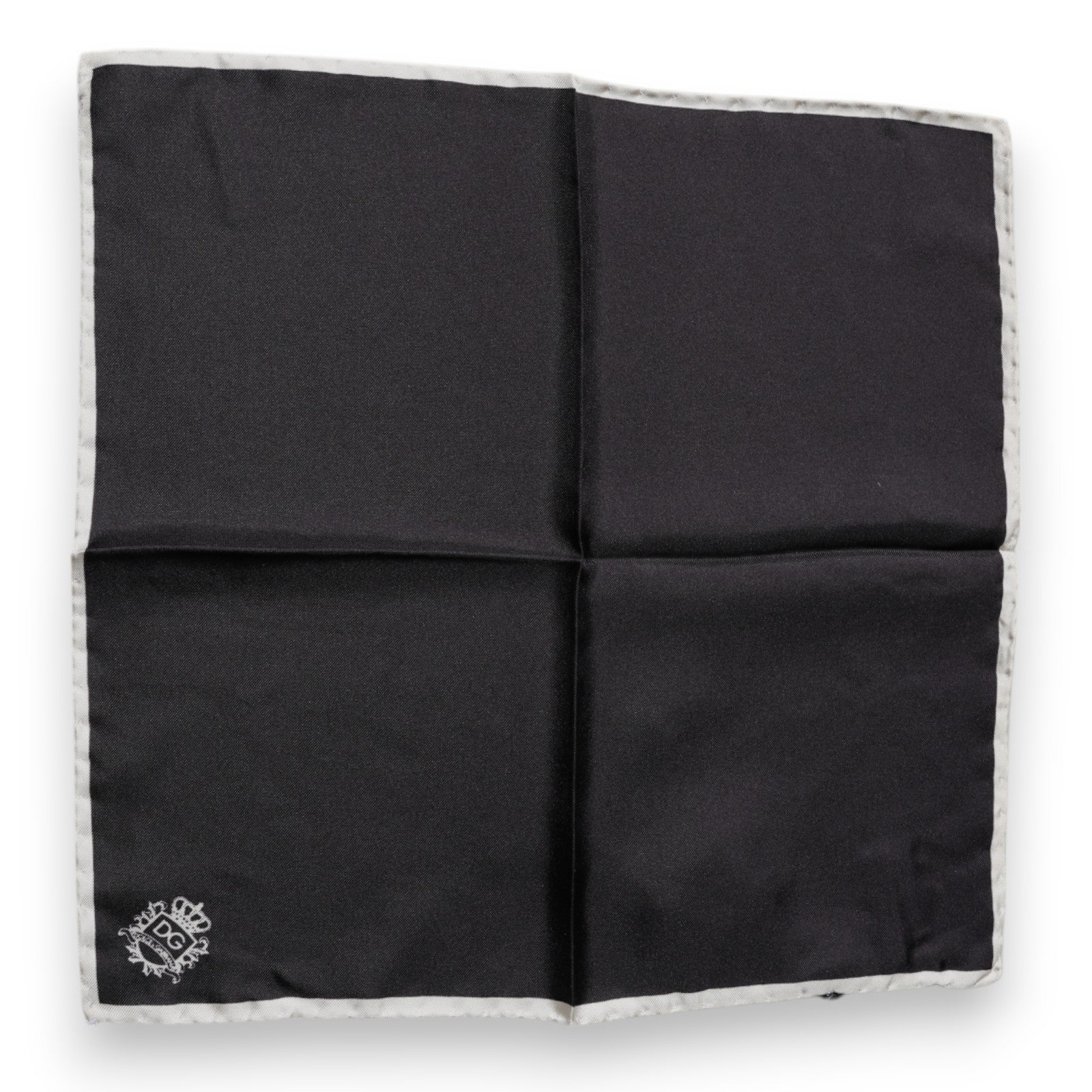 Dolce & Gabbana Black Crown Logo Square Handkerchief Scarf Dolce & Gabbana