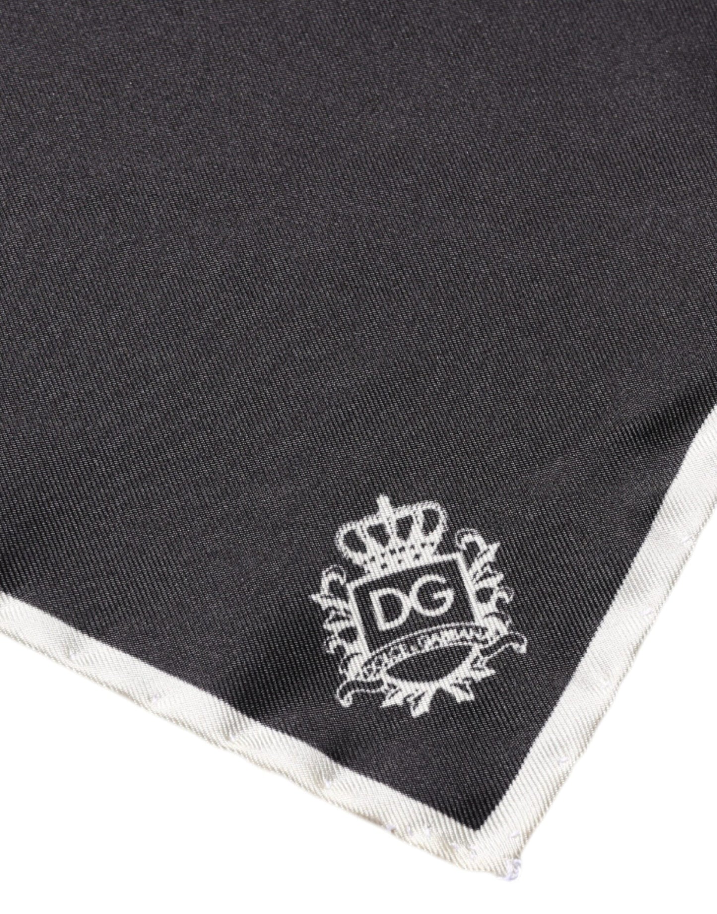 Dolce & Gabbana Black Crown Logo Square Handkerchief Scarf Dolce & Gabbana