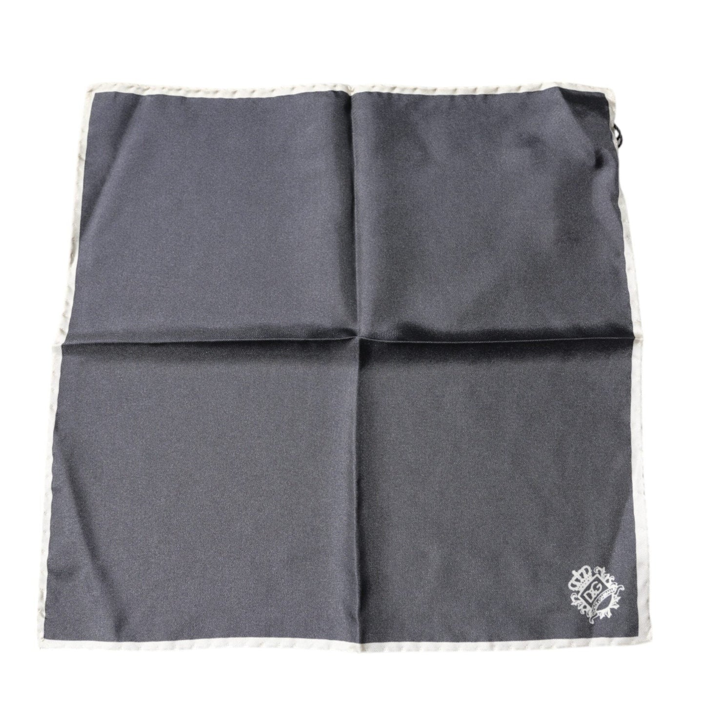 Dolce & Gabbana Gray Crown Logo Square Handkerchief Scarf