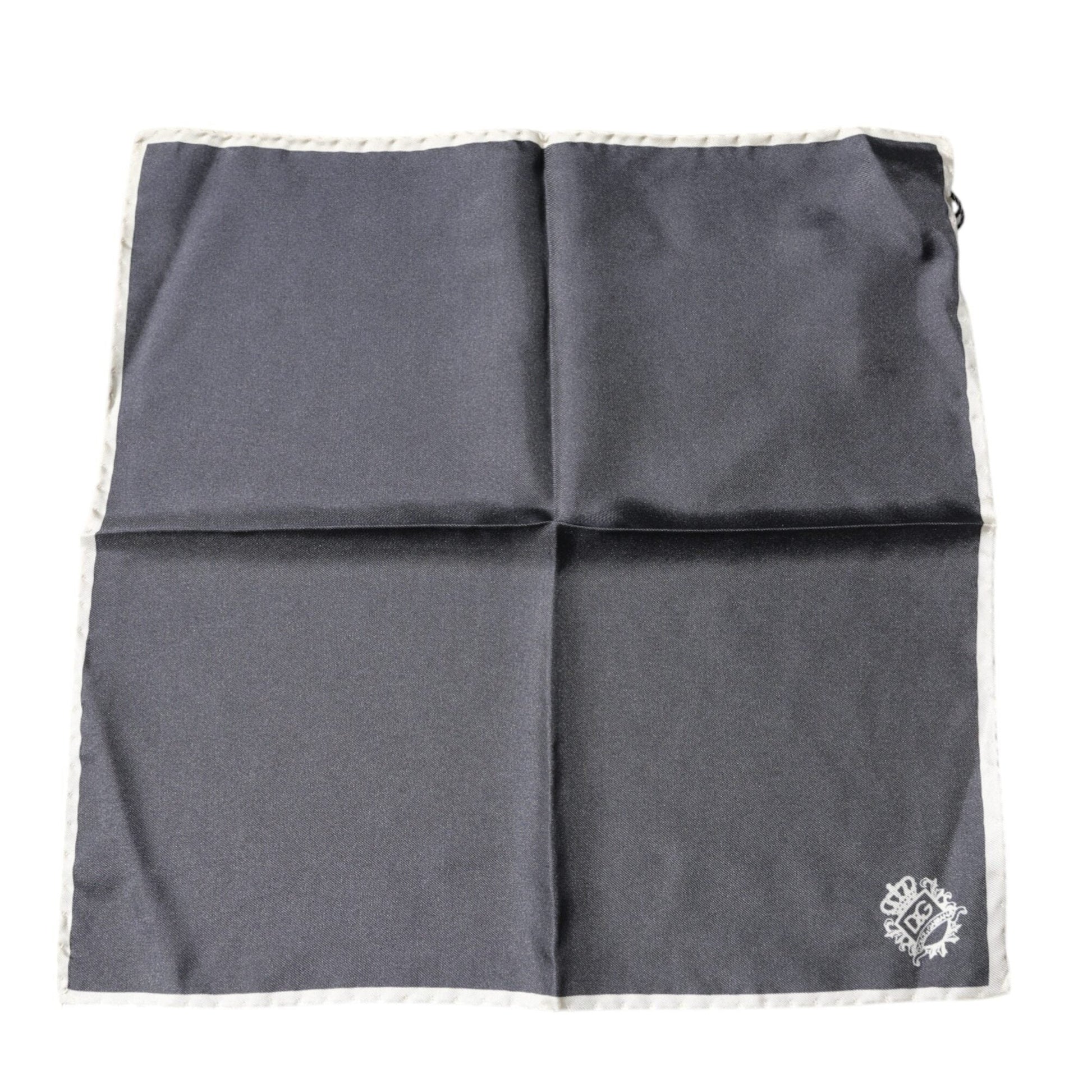 Dolce & Gabbana Gray Crown Logo Square Handkerchief Scarf