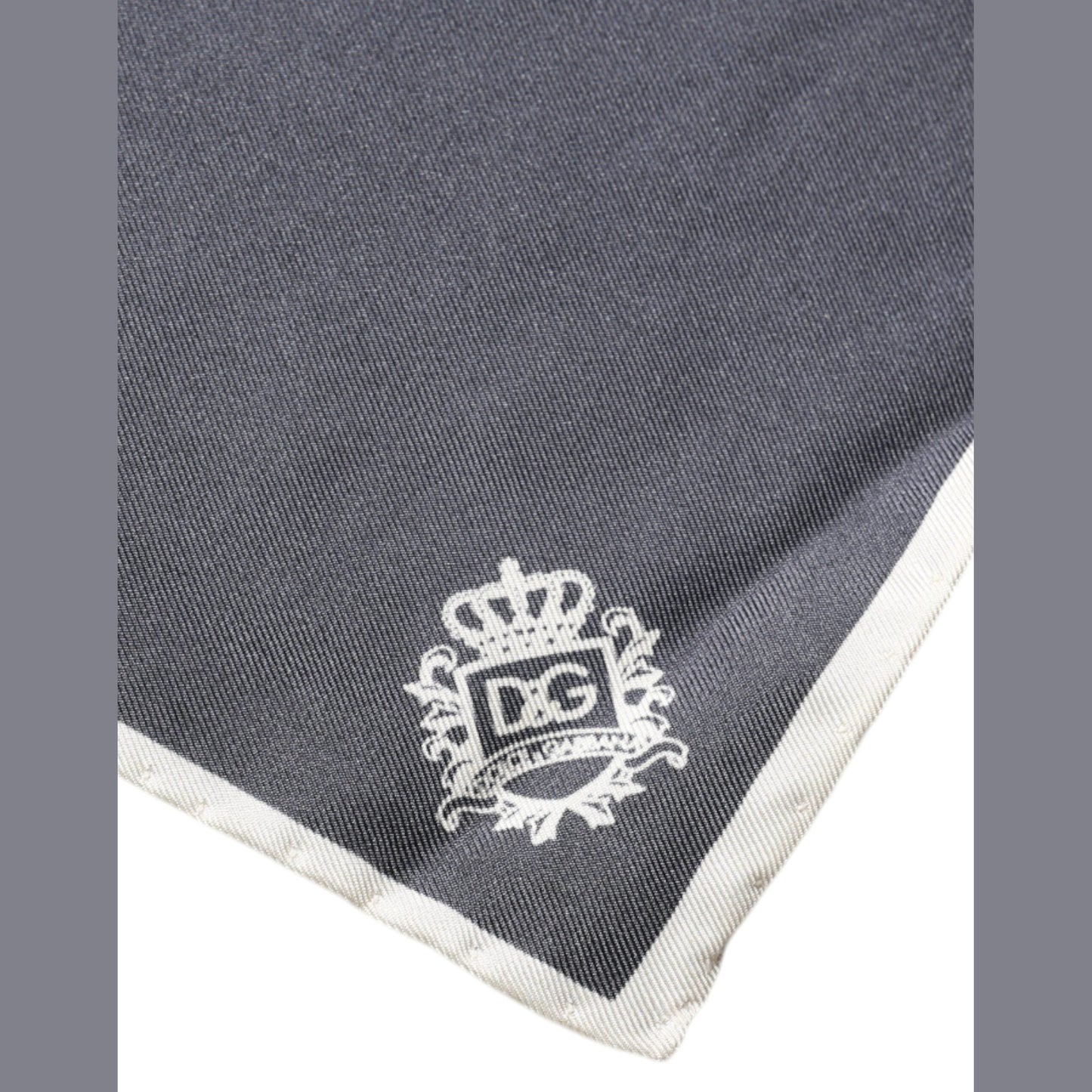 Dolce & Gabbana Gray Crown Logo Square Handkerchief Scarf