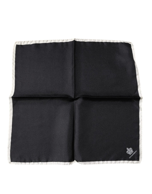 Dolce & Gabbana Black Crown Logo Square Handkerchief Scarf Dolce & Gabbana