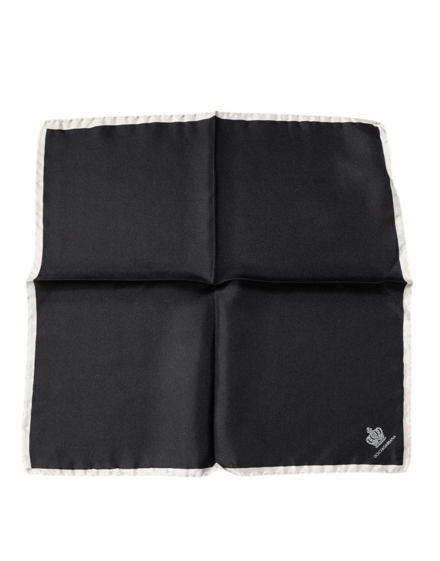 Dolce & Gabbana Black Crown Logo Square Handkerchief Scarf Dolce & Gabbana