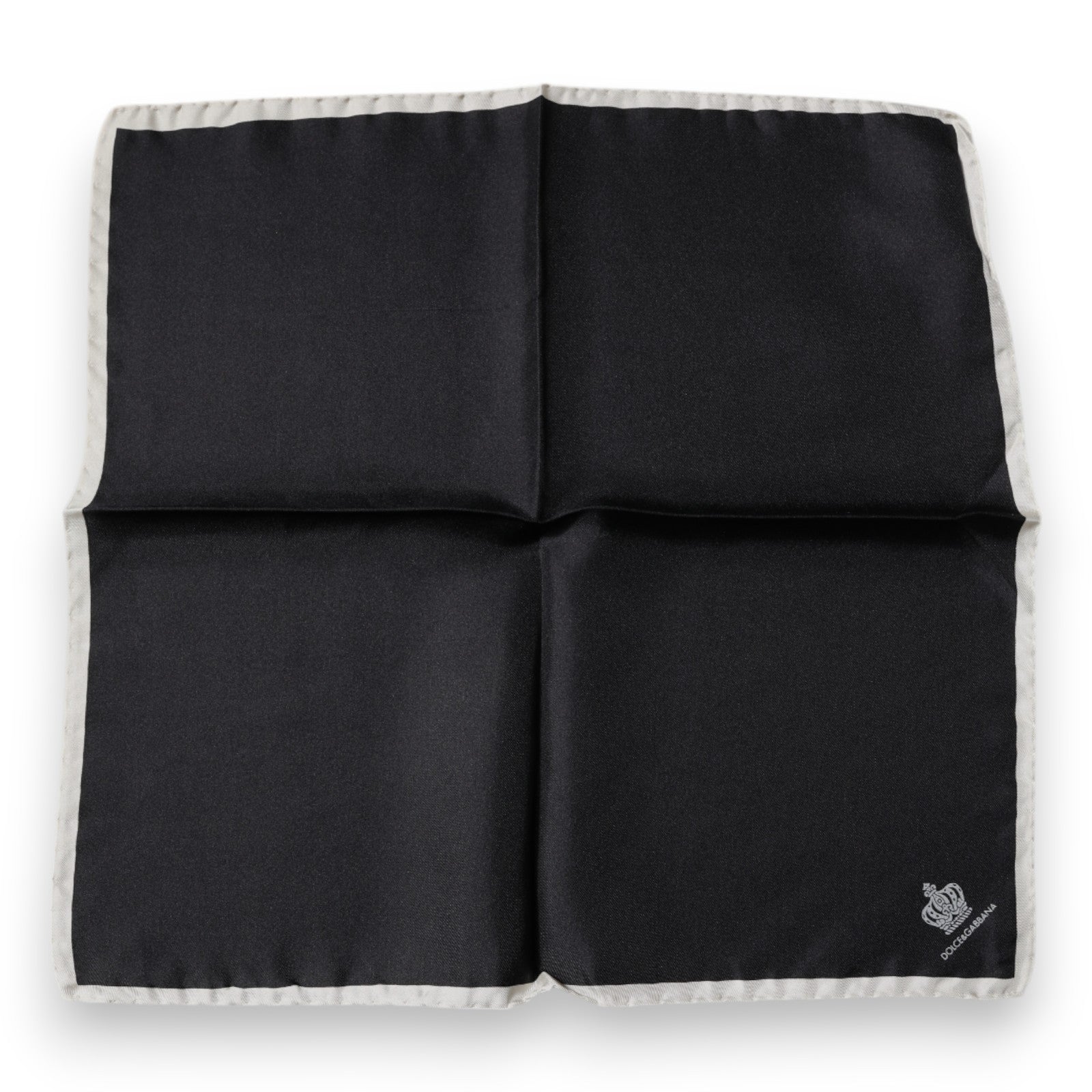 Dolce & Gabbana Black Crown Logo Square Handkerchief Scarf Dolce & Gabbana