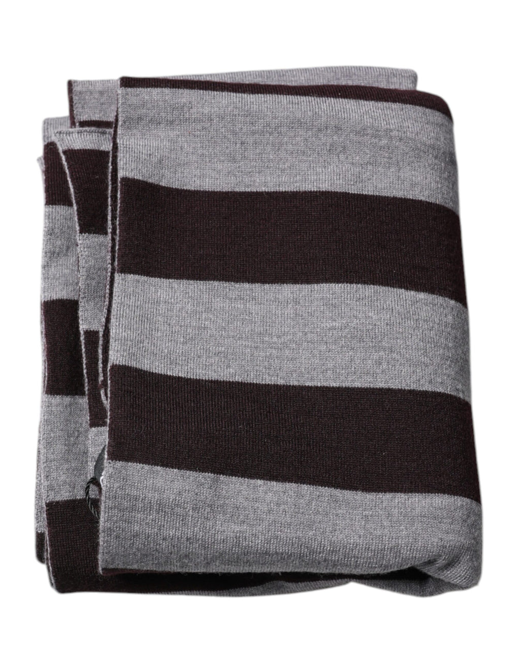 Dolce & Gabbana Black Gray Stripes Wool Neck Wrap Scarf - Eljoys Fashion 
