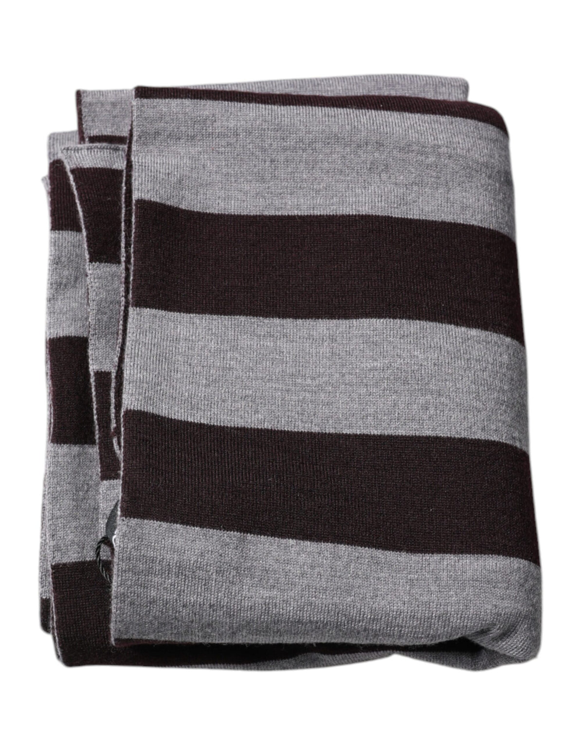 Dolce & Gabbana Black Gray Stripes Wool Neck Wrap Scarf - Eljoys Fashion 